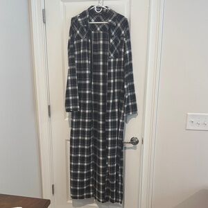 Black and White Plaid Flannel Duster